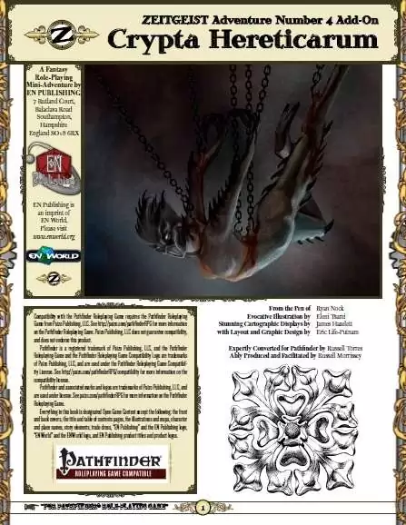 ZEITGEIST Add-on - Crypta Hereticarum (Pathfinder)
