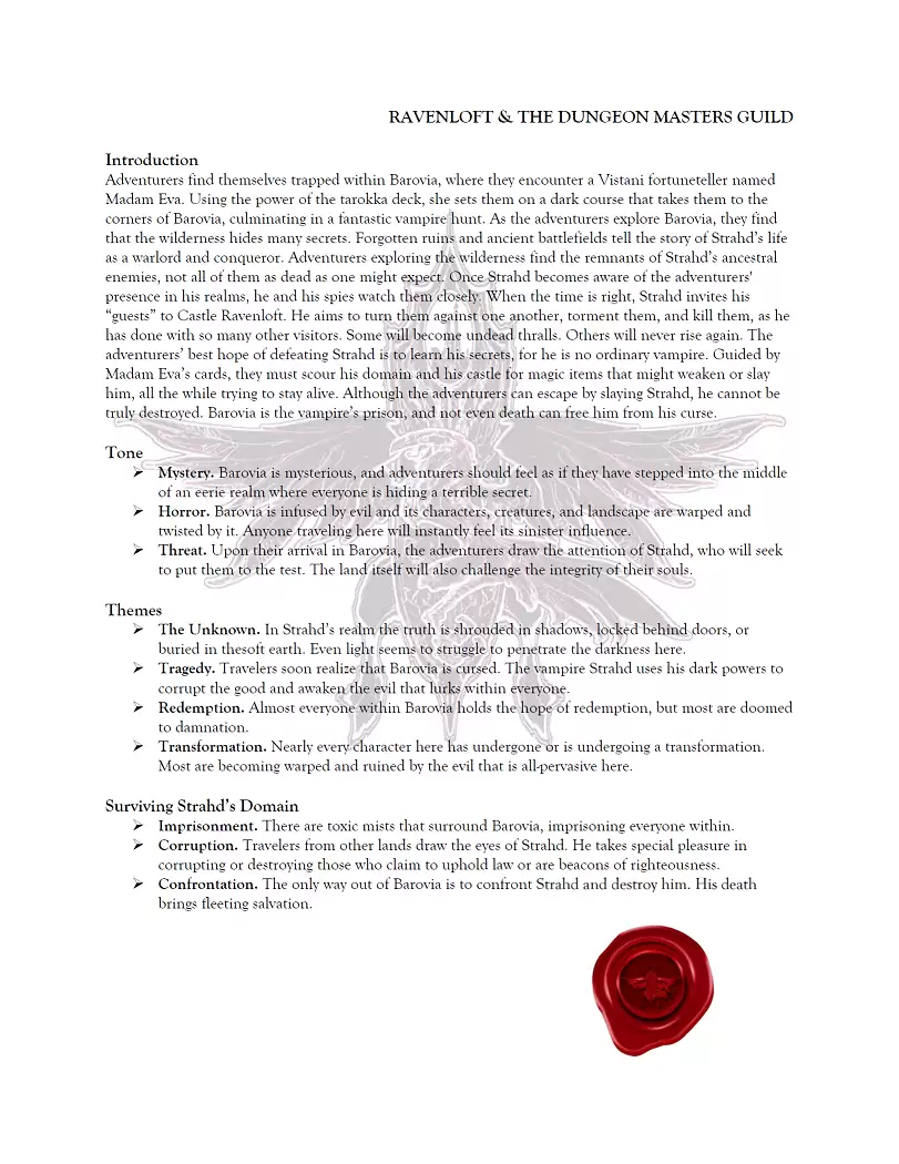 Ravenloft & The Dungeon Masters Guild