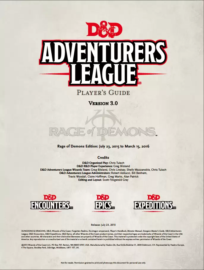 DDEX3 Rage of Demons Player's Pack (5e)
