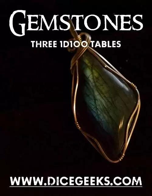 Gemstones - Three 1D100 Tables