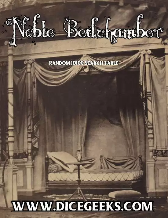 Items in a Noble's Bedchamber - 1D100