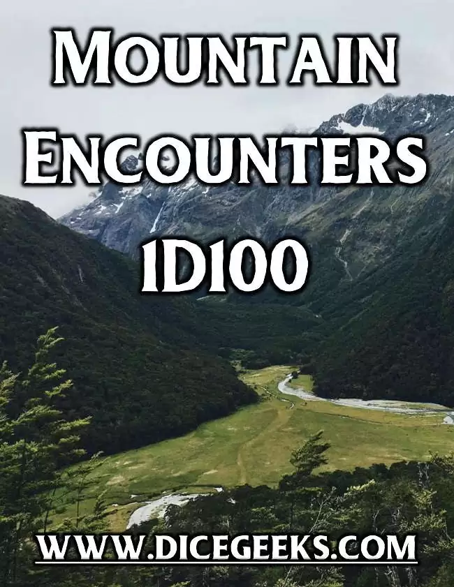 Mountain Encounters 1D100