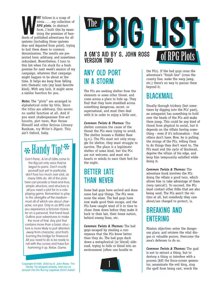 Big List of RPG Plots