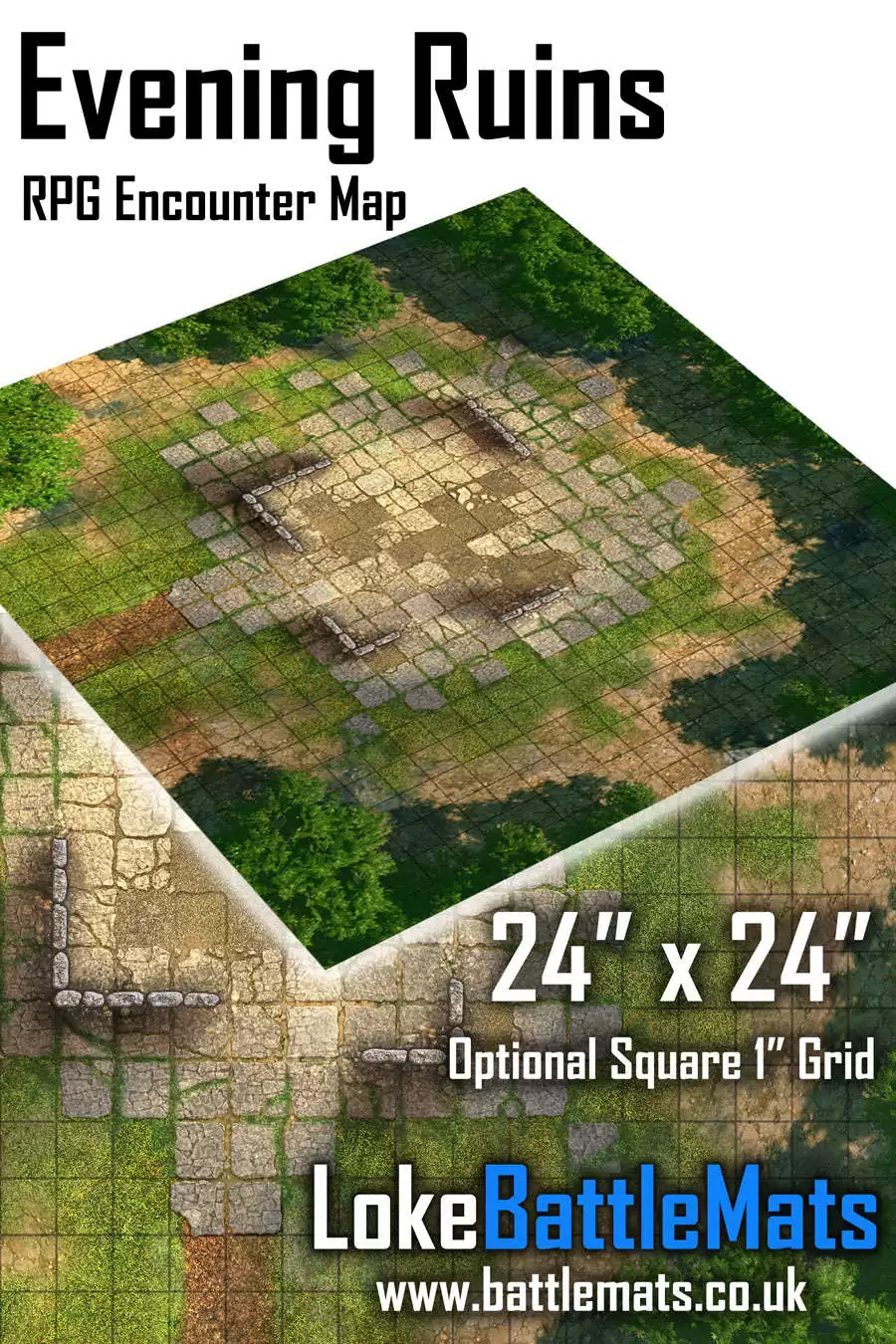 Evening Ruins 24" x 24" RPG Encounter Map