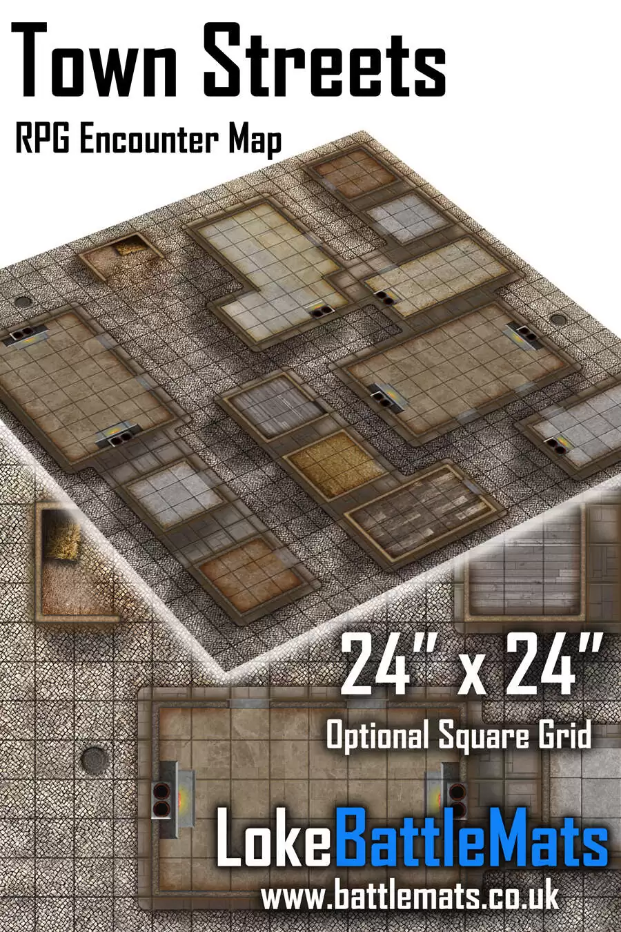 Town Streets 24" x 24" RPG Encounter Map