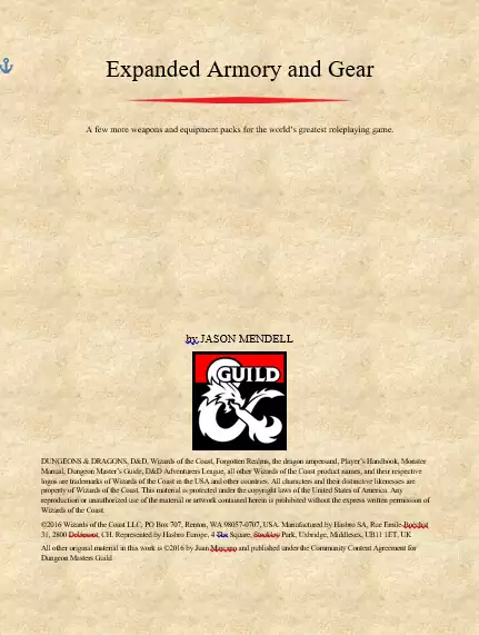 D&D 5e - Expanded Armory & Gear